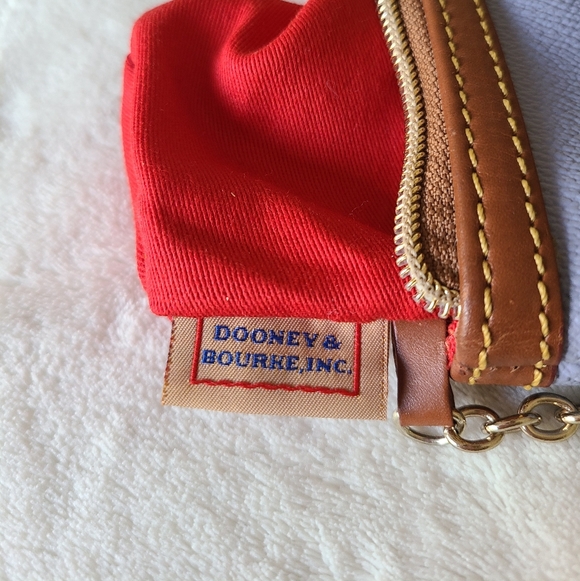 Dooney & Bourke Leather Lavender Coin Pouch Brown Trim Wallet - Picture 5 of 9